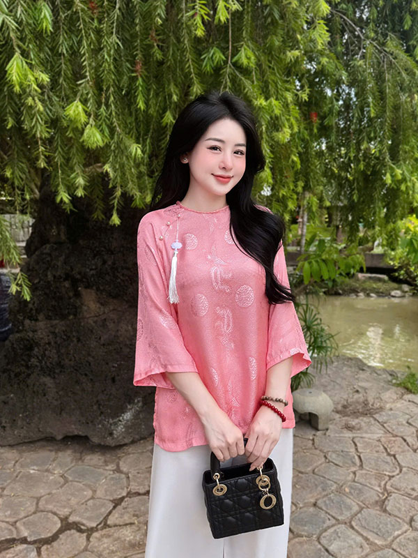 Bộ cách tân lụa tằm phượng đằng cao cấp DHD04