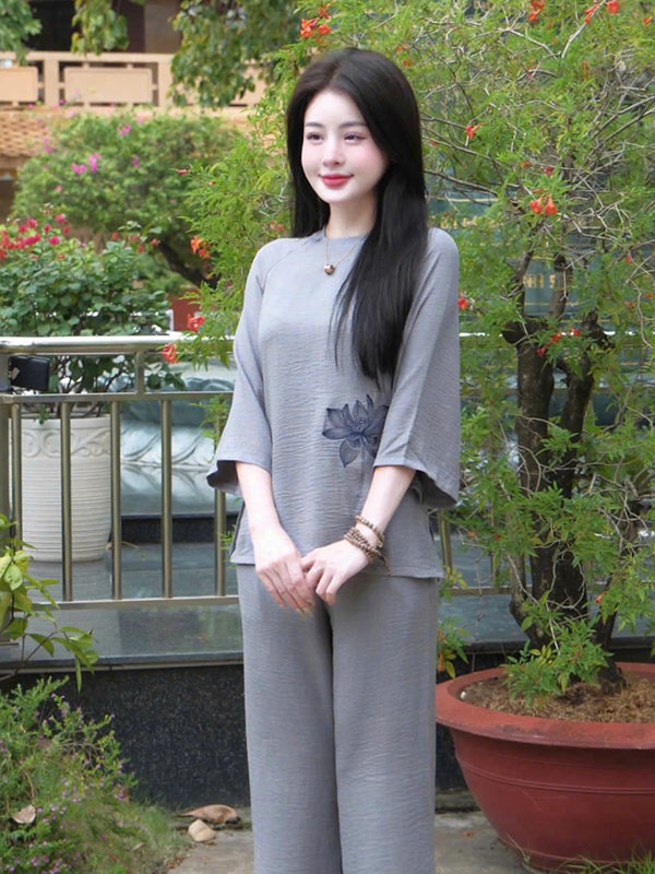 bộ pháp phục nữ đũi vân mây Bồ Đề (5)