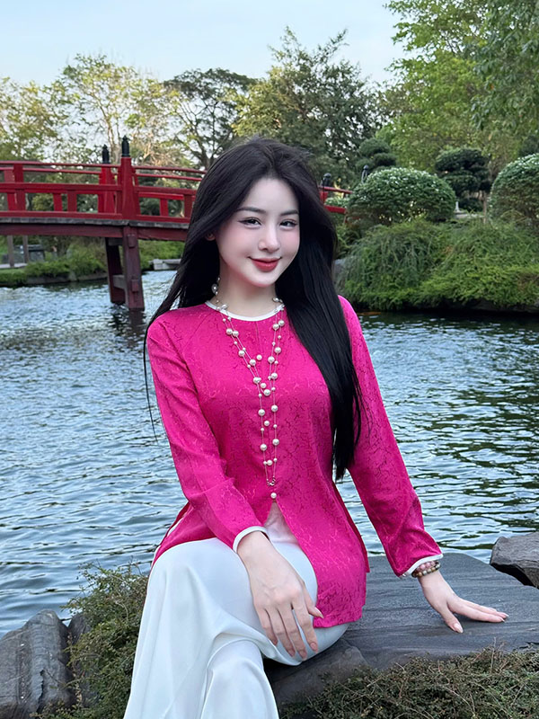 Bộ bà ba cách tân lụa gấm hoa trà bode (7)